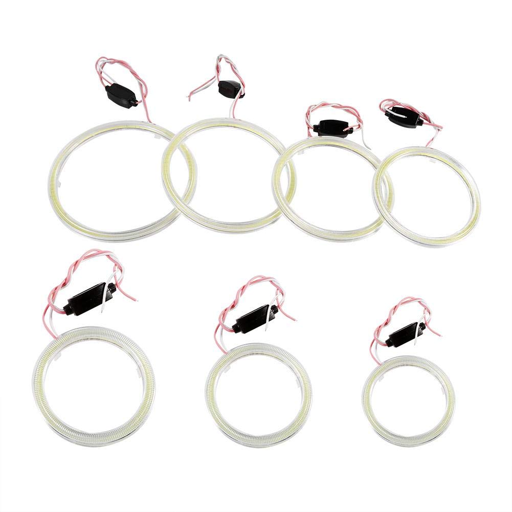 Qiilu Angel Eyes Halo Rings, 1 pair Auto Halo Rings Angel Eye COB Chips Headlight DRL LED For Motorcycle Car(60mm)