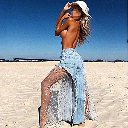 jeans with star mesh