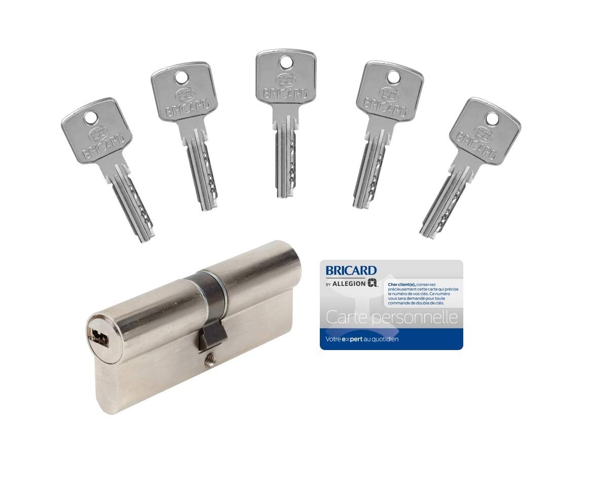 Bricard 15108 A6 Uncluttered Cylinder Lock 40 + 40 with 5 Keys