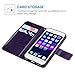 MOLLYCOOCLE iPhone 6 Case, iPhone 6s Wallet Case (Not Plus), Purple Stand Credit Card ID Holders Magnetic Flip Folio TPU Soft Bumper PU Leather Ultra Slim Fit Cover Case for iPhone 6/6s 4.7 Inch