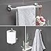 Towel Bars Bathroom Hardware Set - 3 Pieces Stainless Steel Bathroom Holders Wall Mounted, 12”Bath Towel Bar + Toilet Paper Holder + Towel Robe Hook, Heavy Duty Bathroom Accessories Kit