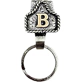 Western Initial Key Clip, Western Key Holder Pocket, Cowboy Letter Keychain, Vintage Handmade Letter Initial Keychain Clip