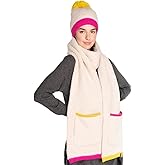 C.C Multicolored Soft Winter Warm Sherpa Knit Pocket Extra Long Shawl Scarf