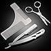 Beard Tools, SoulBay Beard Shaping Grooming Kit for Men Including Stainless Steel Mustache Comb Template, Barber Straight Edge Manual Razor (No Blades) and scissors, Gift Choice