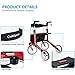 OasisSpace Aluminum Rollator Walker, with 10'' Wheels and Seat Compact Folding Design Lightweight Baking Complimentary Carry Bag (Red)