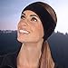 TrailHeads Women’s Ponytail Headband | Fleece Earband | Winter Running Headband - black