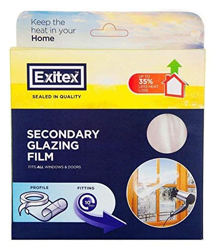 2 Pack of Insulating Film for Windows, Transparent Glazing Film 4.5m2 (3m x 1.5m), Used has a Secondary Glazing Film Which Helps in Reduce Heating Cost & Prevents Draughts