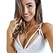 PHOTNO Women Lace Floral Bralette Bralet Bra Bustier Crop Top Cami Unpadded Tank (M, White)