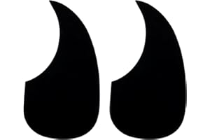 MECCANIXITY Acoustic Guitar Pickguard Fit 41Inch Self Adhesive Right Handed Acoustic-Electric Guitar Parts Water Drop Shape Black 2 Pack