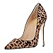 FSJ Women Sexy Leopard Printed Dress Shoes Pointy Toe High Heels Stilettos Pumps Size 12 Leopard-Suede