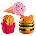 WATINC 3PCS Kawaii Food Squeeze Toys, Slow Rising Hamburger and Ice Cream Squeeze Toys for Kids Party Favors, Birthday Gifts, Cream Scented Stress Relief Toys