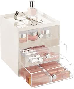 mDesign Organizador de maquillaje – Caja de almacenamiento ...