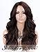 Scheherezade Wavy Synthetic Wig Brown Glueless Wavy Ombre Wig Medium Right Side Part Full Machine Made Wig Heat Resistant