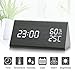 Greenvida SWEET-618 Wooden Alarm Clock,Digital Clock With 3 Levels Adjustable Brightness 3 Groups of Alarm Time,Triangle USB/4AAA Battery Powered Sound-Controlled, Displays Time Date Temperature and H