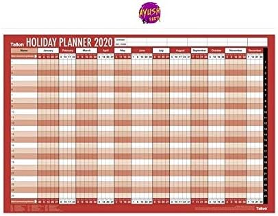 2020 Calendar,Calendars Planners & Personal Organisers, Desktop Planners Colour Red and Black,Holiday Organizer Board for New year2020 (A1 Holiday)