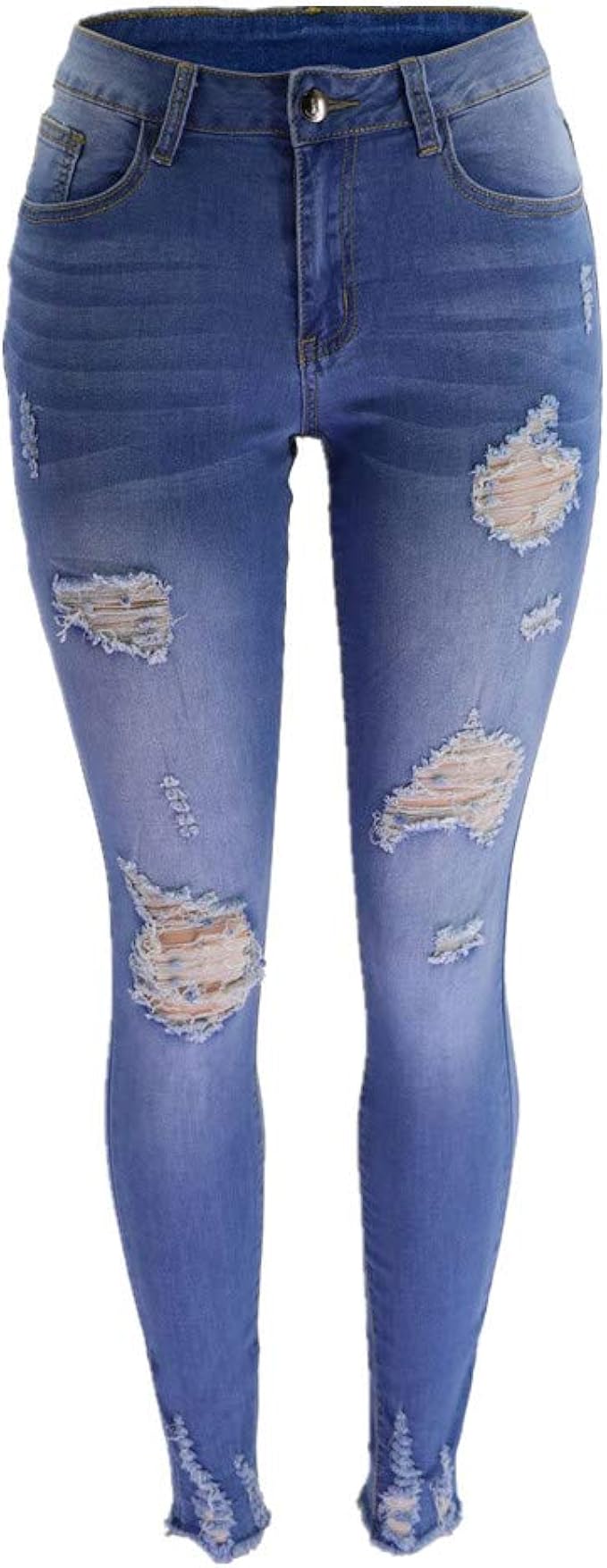 N\P Ripped Jeans Damen Slim Leggings Damen Jeans Oversized Gr. XXL, hellblau Amazon.de Bekleidung