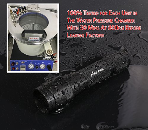 R105T Diving Flashlight With Push Power Switch, Underwater Dive Light Mounting with Neoprene Hand Glove, 650ft/200M Waterproof, TRUE 850 Lumens, Brighter Comparing With Most 1000 Lumens Flashlights
