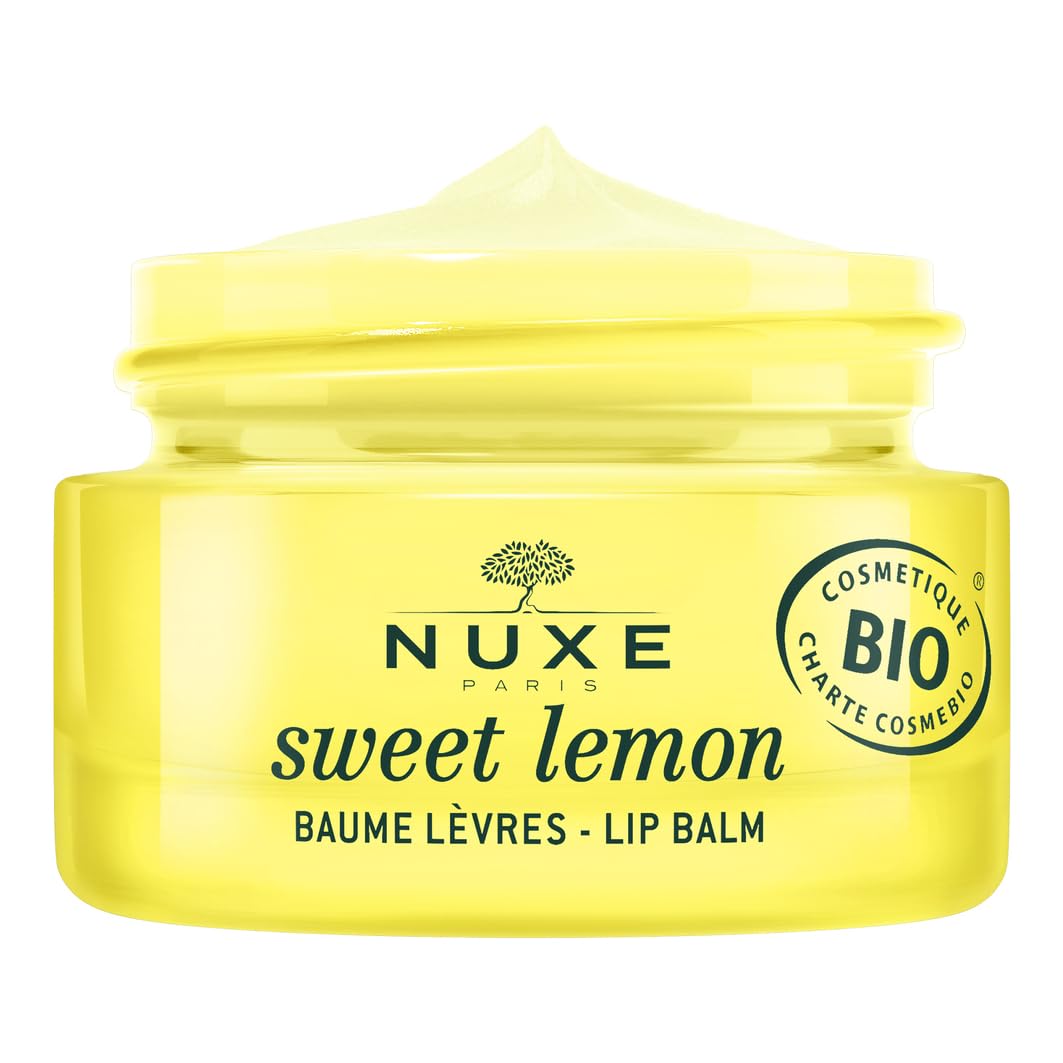 Nuxe Sweet Lemon Lip Balm 15ml, Moisturising Daily Lip Care, Softens & Protects Lips with Sweet Lemon Meringue Scent, Vegan Formula
