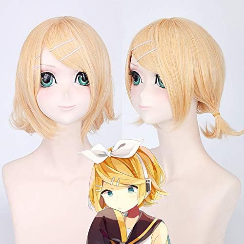 COSPLAYZ Cosplay wig Kagamine Rin gold extended version wig