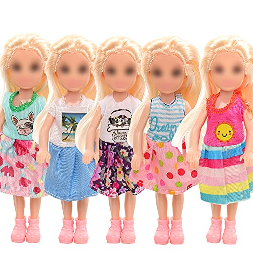 Miunana 12 pcs Chelsea Girl Doll Clothes Dress Outfits and Shoes for 11.5 Inch Girl's Sister 6