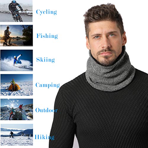 NovForth Winter Neck Warmer Fleece Lined Infinity Scarf Thicken Skiing Scarf - Thumbnail 3