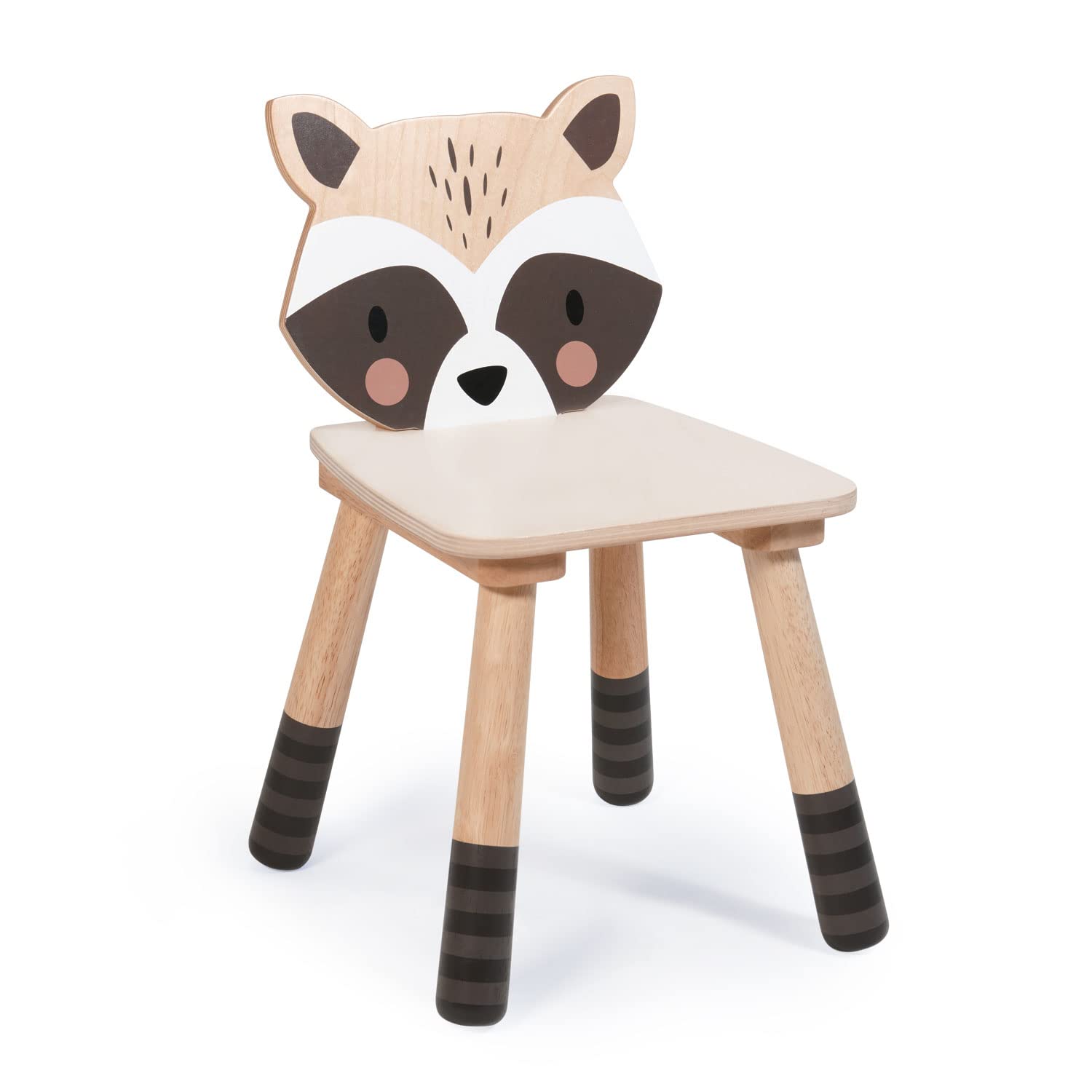Photo 1 of Tender Leaf Toys - Forest Raccoon Chair - Wooden Playroom Furniture for Kids - Cute and Sturdy Animal Themed Chair - Age 3+