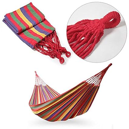 Sellify Portable Cotton Rope Outdoor Swing Fabric Camping Hanging Hammock Canvas Bed