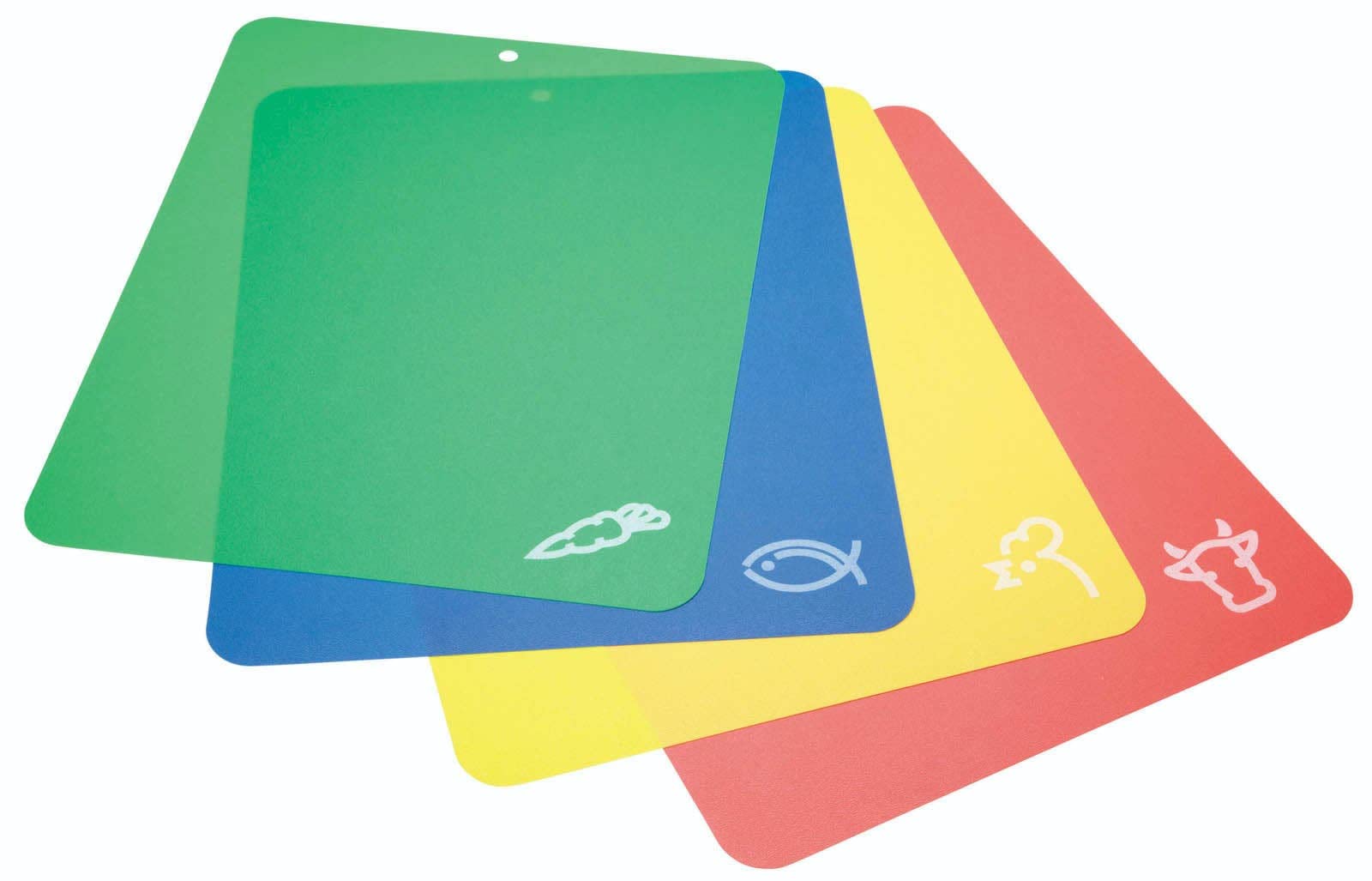 KitchenCraft Flexible Colour-Coded Chopping Boards, 38 x 3 cm (Set of 4) - Multi-Colour, 4 Pieces
