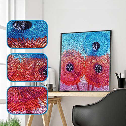 LPRTALK DIY 5D Diamond Painting by Number Kits, Full Round and Special Shaped Drill Dandelion Crystal Resin Embroidery Dotz Kit Cross Stitch Mosaic Making Supplies Arts Craft for Wall Decoration