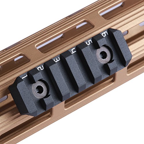 TuFok Mlok Rail Section Adapter - M-lok Picatinny Rail Section Attachment(Aluminum,6-Slot,Black)