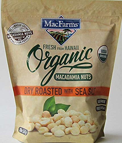 MacFarms ORGANIC Dry Roasted Macadamia Nuts With Sea Salt Fresh From Hawaii 20 Ounce (1 Pack)