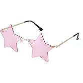 Dazzleimart Rimless Star Sunglasses Colorful Sunglass for Women Pentagram Sunglasses Halloween Party Favor Star Glasses