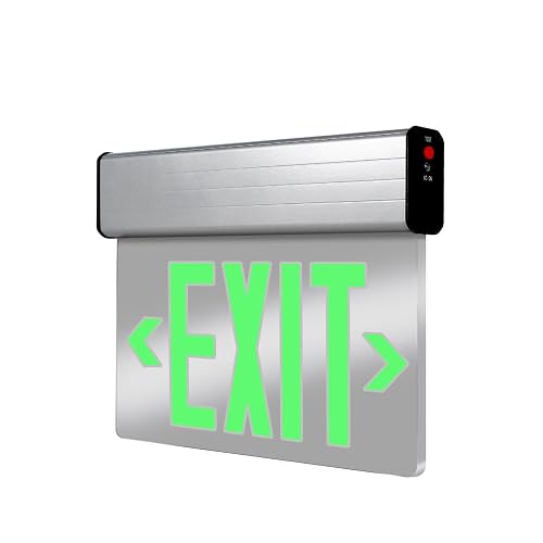 Qllite Led Edge-Lit Exit Sign with Battery Backup, Aluminum Housing ...