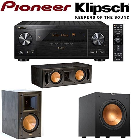 Pioneer Elite VSXLX301 7.2 Channel Networked AV Receiver + Klipsch RB-51 II Bookshelf + Klipsch - RC-42 II Center + Klipsch R-10SW Subwoofer Bundle Leather Bound
