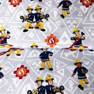 Hemmers Fireman SAM, Stoff – Feuerwehrmann Sam Grau – HEM53 – 100% Baumwolle – 0,5 Meter 50 cm x 140 cm