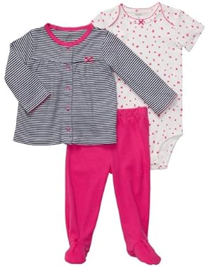 Baby Girls' 3 Pc Footed Set