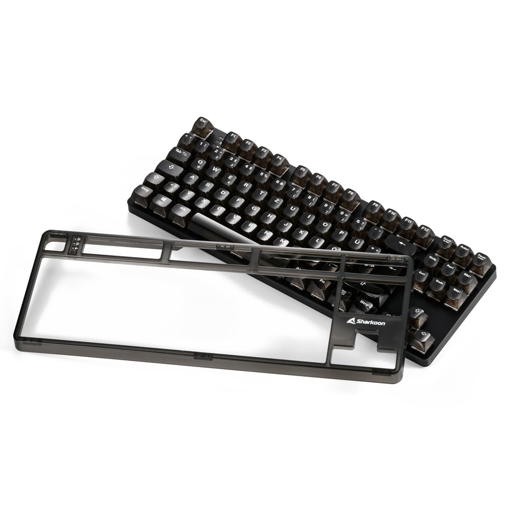 Sharkoon Crystal Shark RGB Gaming Tastatur, Kabellos und Kabelgebunden, Schwarz 5