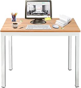 DlandHome Mesa de Ordenador 100x60cm Escritorio de Oficina Mesa de