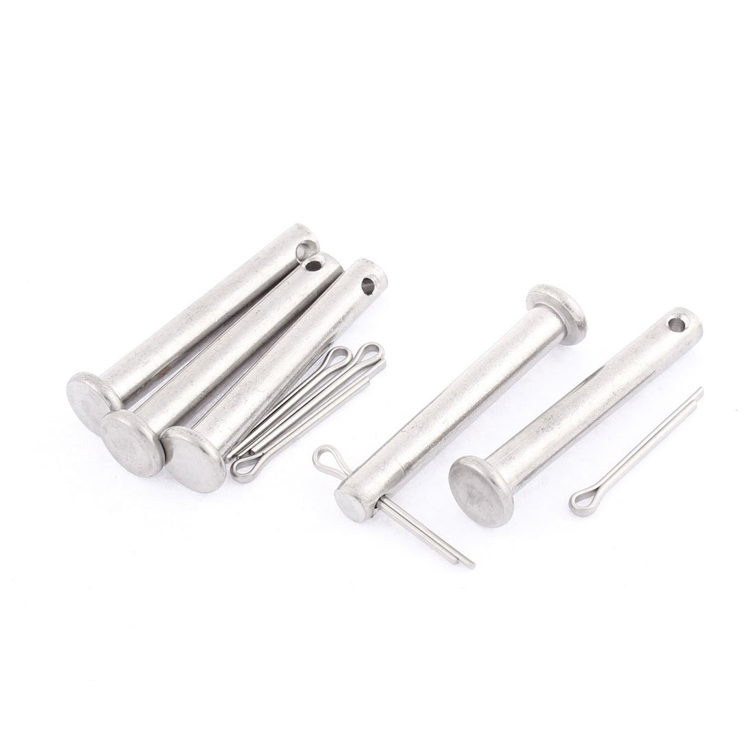 Sourcingmap M6x40mm Flat Head 304 Stainless Steel Clevis Pins Fastener 5 Sets