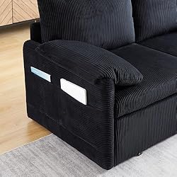 65-Inch Corduroy Loveseat Sofa with Pull Out