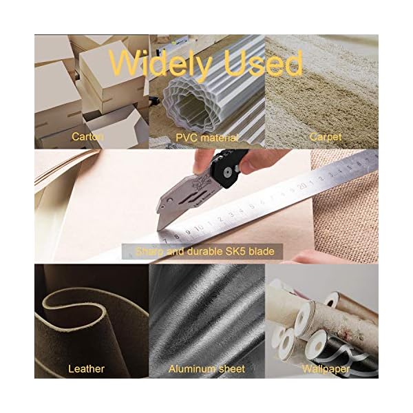 Utility Knife, Upgraded Version Heavy Duty Box Cutter, Pocket Carpet Knife