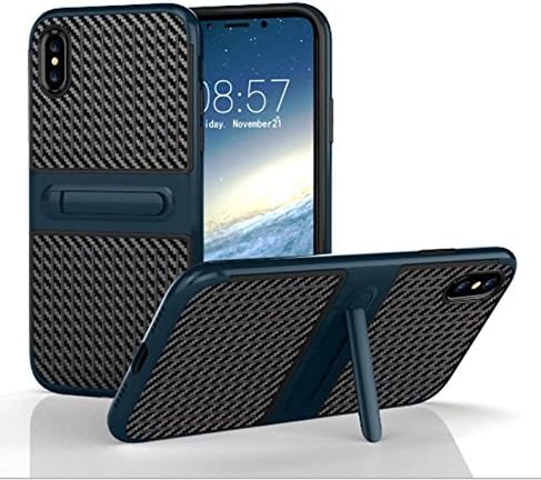 NEW IPHONE X Anti-Fall Protection Shockproof Cellphone Support Armor Hard TPU pc Cellphone case (Navy Blue)