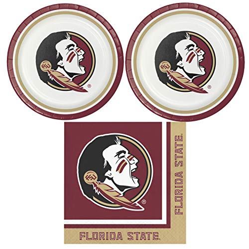 Florida State Seminoles Party Bundle 9" Plates (16) Napkins (20)