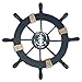 WINOMO Wood Pirate Ship Helm Wheel Home Nautical Wall Marine Decor(Dark Blue)