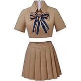 RocailleCos Horror Movie Megan Cosplay Costume Dress Megan Costume Crop Top Skirt Sailor Suit for Women