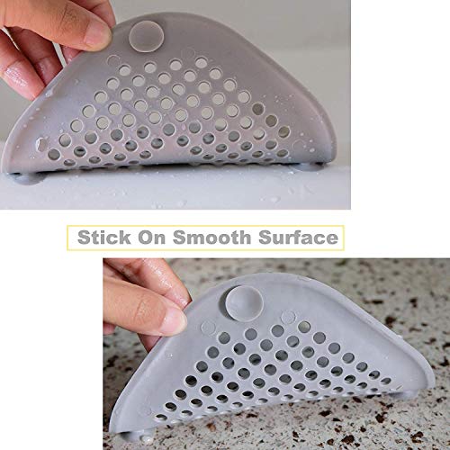 4 Packs Shower Drain Covers Square Silicone Tube Drain Hair Catcher Stopper with Sucker for Bathroom Kitchen, Rubber Bathtub Sink Strainer Plug Filter Trap Home Drain Protectors - Thumbnail 6