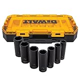 DEWALT Deep Impact Socket Set, 7-Piece, 1/2" Drive SAE (DWMT74736)