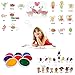 Ansley&Hosho 8 Rainbow Color Washable Craft Ink Pad for Fingerprints Birth Footprint Rubber Stamps Partner DIY for Office Usage Kids Gift