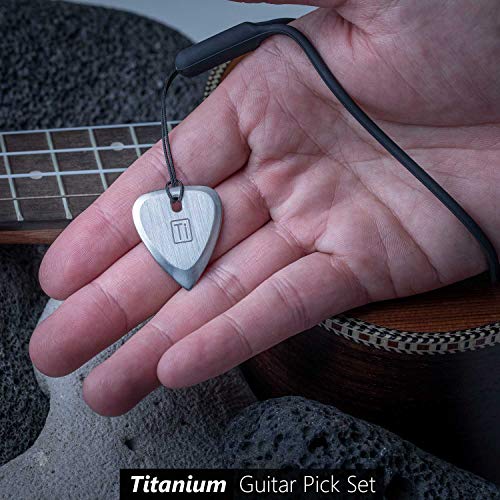 GPCA Guitar Pick Titanium Edition Set - Plus easy carry wrist/guitar band with gift box