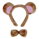 SeasonsTrading Bear Ears & Bow Tie Costume Set ~ Halloween Costume Kit (STC12005)